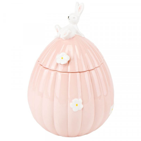 Ємність для зберігання керамічна B0301497 Пасхальний кролик скринька рожева 1,5 л.
