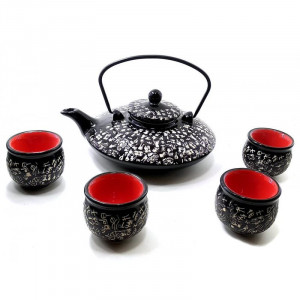 Чайний набір керамічний чайник 900 мл та 4 чашки B670524