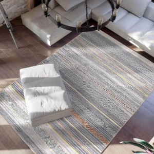 Набивний килим B168260 Kayoom з рельєфним малюнком та плоским ворсом різнокольоровий 150х230 см.