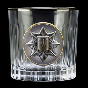 Стаканы для виски BOSS CRYSTAL 2 шт. с эмблемой Национальной Полиции Украины B5101940