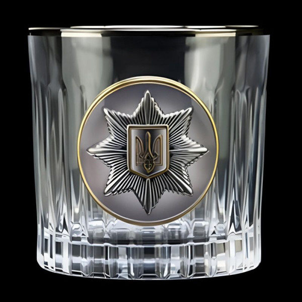 Стаканы для виски BOSS CRYSTAL 2 шт. с эмблемой Национальной Полиции Украины B5101940