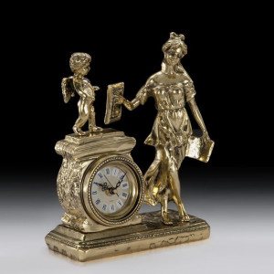 Подарунковий набір годинник настільний і 2 канделябра бронзовий Virtus B670656
