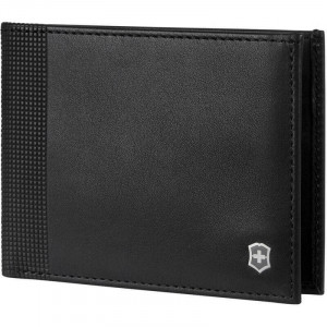 Мужское портмоне с RFID защитой натуральная кожа черное 11x9x1 см Victorinox B2204018