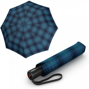Жіноча парасолька автомат 8 спиць синій в клітинку 97x28 см Knirps B2203589
