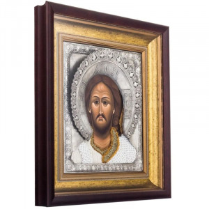 Велика Ікона Христос Вседержитель 45х50 см. посріблення B5101564