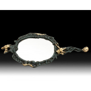 Косметична дзеркало з ручкою бронзова 32х14 см Virtus B670670