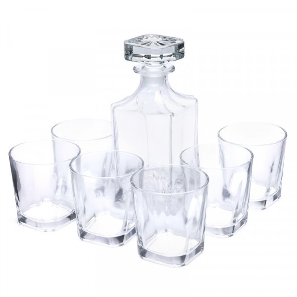 6 склянок для віскі з графином набір подарунковий B980055