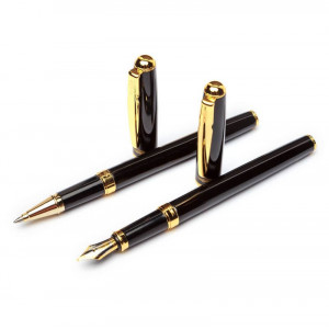 Набір ручок B200027 перова ручка та ролер Crocоdile у подарунковому футлярі