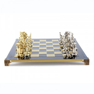 Шахматы подарочные 44х44 дорогие в деревянном футляре синие B670397