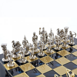 Шахматы подарочные 44х44 см элитная дорогая серия вес 8 кг в деревянном футляре синие B670397