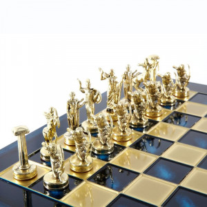 Шахматы подарочные 36х36 см элитная дорогая серия вес 4,8 кг в деревянном футляре синие B670411