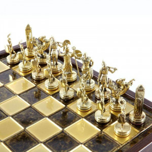 Шахматы подарочные 34х34 см элитная дорогая серия вес 3 кг в деревянном футляре коричневые B670419