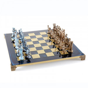 Шахматы подарочные 44х44 см элитная дорогая серия вес 7,4 кг в деревянном футляре синие B670430