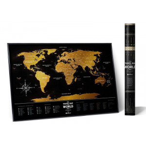 Скретч карта мира черная B630002 Black gold