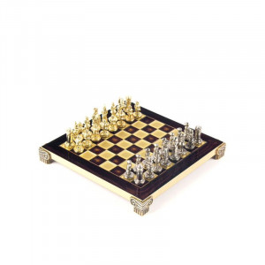 Подарочные шахматы Мини 20х20 см. в деревянном футляре латунь красные Manopoulos B670496