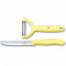 Кухонный набор нож и универсальная овощечистка с желтой ручкой Victorinox B2203721