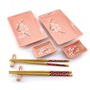 Набор для суши керамический на 2 персоны розовый B670556