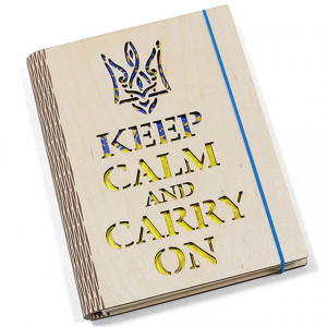 Ежедневник деревянный B270039 Keep Calm and Carry On