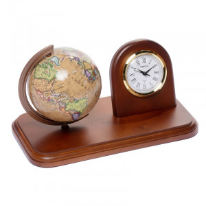 Подарункова настільна підставка з годинником та глобусом B540075
