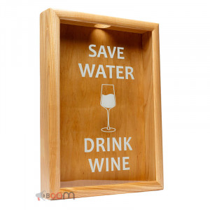 Скарбничка рамка для винних пробок 38*28*6 см. Save Water BPRK-42