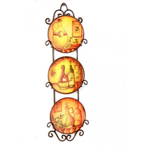 Декоративные тарелки на металлической подставке 3 шт 11 см B110428