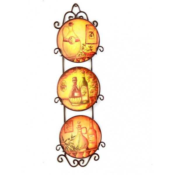 Набор тарелок декоративных 3 шт 11 см на металлической подставке B110428