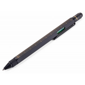 Ручка шариковая со стилусом, линейкой, уровнем и отверткой черная Германия B410065