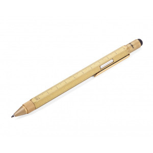 Ручка-стилус шариковая с линейкой, уровнем и отверткой золотая Германия B410066