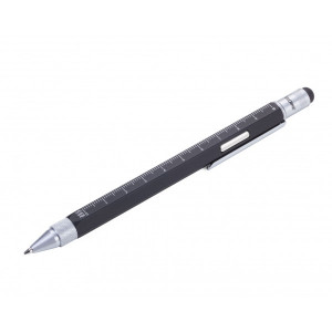 Ручка шариковая со стилусом, линейкой, уровнем и отверткой черная Германия B410068