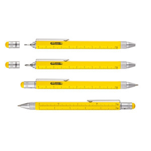 Ручка кулькова зі стилусом, лінійкою, рівнем та викруткою жовта Німеччина B410113
