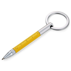 Ручка-брелок стилус с линейкой и отверткой желтая Германия B410122