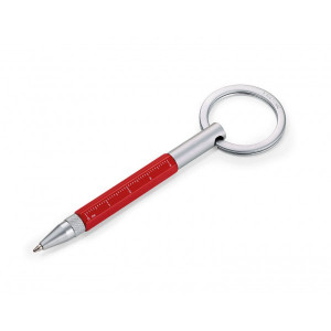 Ручка-стилус брелок с отверткой и линейкой красная Германия B410123