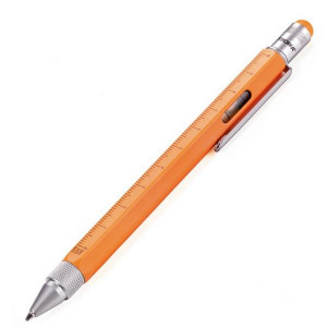 Стилус-ручка шариковая с линейкой, уровнем и отверткой оранжевая Германия B410375