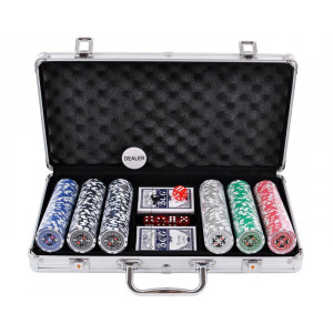 Набор для покера 300 фишек с номиналом и 2 колоды карт B111618