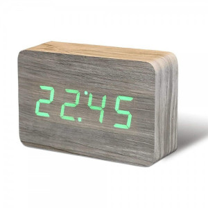 Смарт-будильник деревянный с термометром 15х4,5х10 см. ясень Великобритания B410823