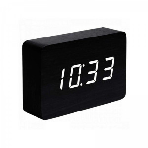 Часы будильник с термометром смарт 15х4,5х10 см. черные Великобритания B410824