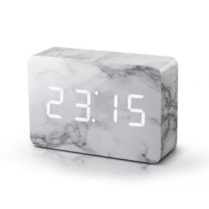 Часы будильник деревянные с термометром 15х4,5х10 см. белые Великобритания B410827