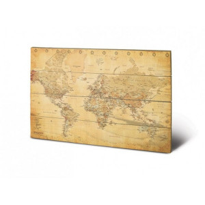 Постер деревянный Карта Мира 40x59 см. Великобритания B4100051