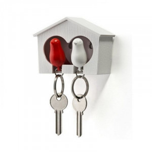 Настінна ключниця з брелками для ключів червоно-біла Таїланд B115070