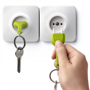 Настенная ключница с брелком для ключей Розетка бело-зеленая Таиланд B115144