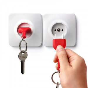 Настінна ключниця з брелоком для ключів біло-червона Таїланд B115146