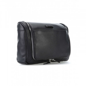 Кейс-сумка для косметики кожаная Италия 30*21*10,5 см. чёрный B220323