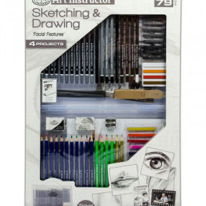 Набор карандашей и мелков для рисования в чемоданчике 79 предметов 58*37*4 см. США B540346
