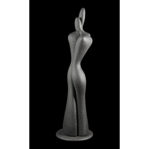 Керамічна статуетка закоханих 7x7x34 см. темно-сіра Італія B590795