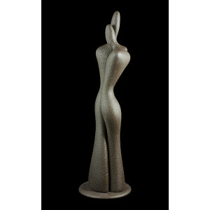 Статуетка закоханої керамічної пари 7x7x34 см. коричнева Італія B590796