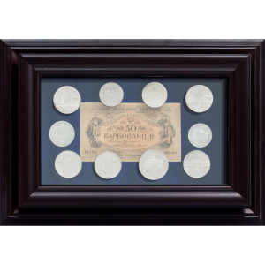 Панно подарункове банкнота з монетами 23,5*33,5*4,3 см. B510059