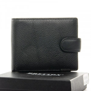 Чорний гаманець чоловічий з натуральної шкіри 12*9,5*2,5 см. B300884