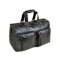 Черная дорожная сумка с карманами мужская 55*32*22 см. B300904