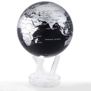 Глобус подарунковий політичний США, що самообертається, 11,4 см. сріблясто-чорний B4100130