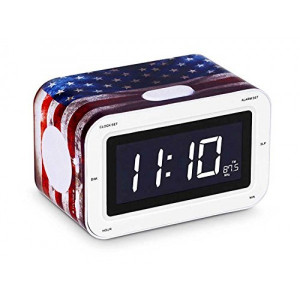 Настольные часы с будильником радиоприемник Американский флаг Франция 16*10 см. B4100151